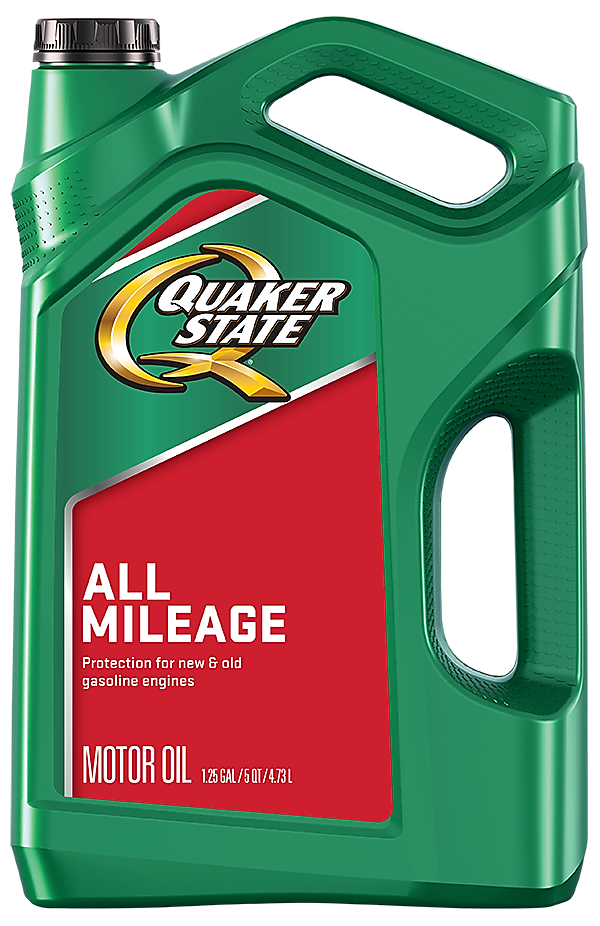 Bottle of quaker state all mileage oil
